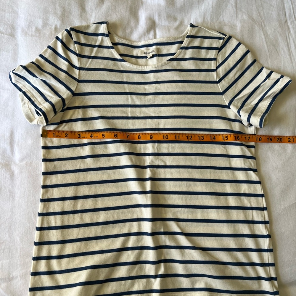 Madewell Navy and White Striped Top